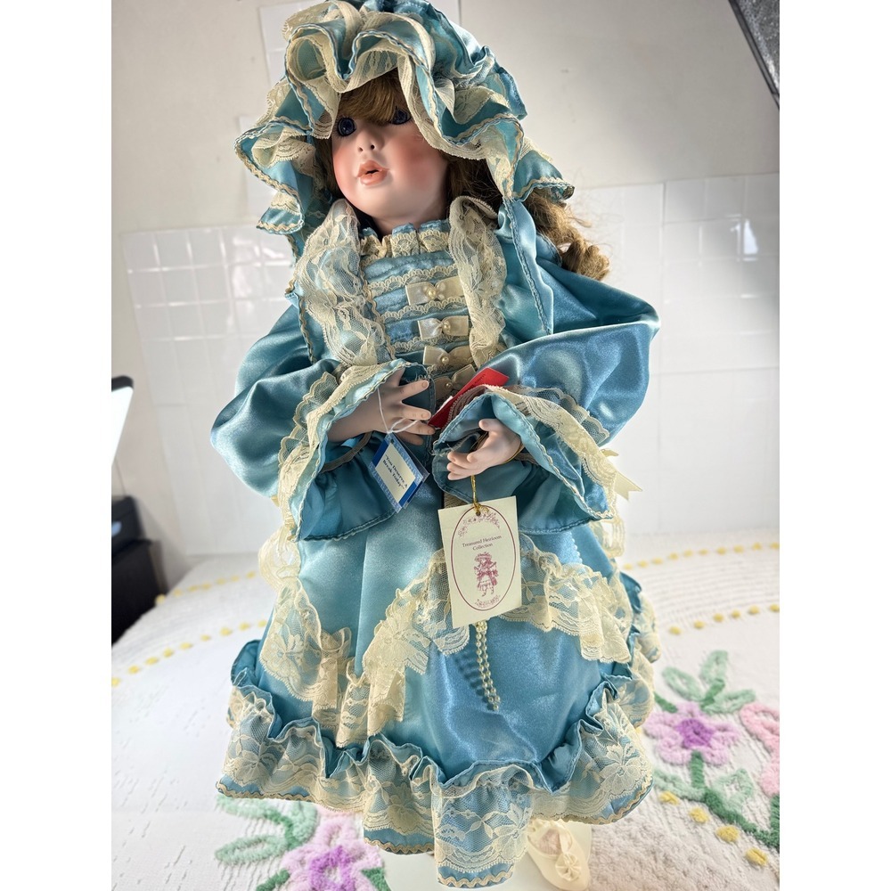 Dianna Effner Porcelain Doll McDonalds n Me Treasured Heirloom Blue Lace Dress - Picture 1 of 13